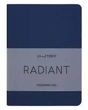 Ежедневник дат. 2025г А6 176л "Radiant" синий, интегр.переплет, иск.кожа, термотиснение, покрытие Soft Touch, скругл.углы, тонир.блок, ляссе, инд.уп
