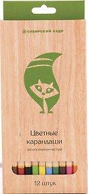 Карандаши цветные «Сибирский Кедр. ECO», 6,9 мм, 12 цветов