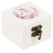 Шкатулка с зеркалом Единорог акварель (дерево) (6,5*6,5*5см)