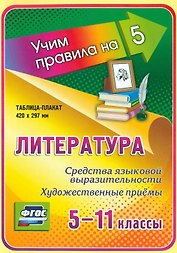 Литература. Средства языковой выразительности. Художественные приемы. 5-11 классы. Таблица-плакат (420х297)