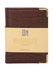 Ежедневник дат. 2026г. А6 176л "Business Premium. Impact" темно-коричневый, 7Б, иск.кожа, обл.поролон, тв.переплет, мет.уголки, тонир.блок, зол.торец, справ.мат-лы, 2 ляссе, инд.уп