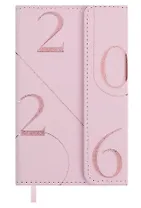 Еженедельник дат. 2026г. 64л 95х155 мм "Бьянчини" розовый, кожзам, тв.переплет, тисн. фольгой, офсет, справ.мат-лы, магнит.клапан, ляссе, инд.уп