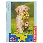 Пазл Castorland MIDI Щенок с розой 60эл, 32*23см В-06939