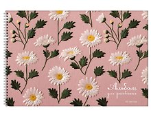 Альбом для рисования 40л А4 "Цветочная гладь" гребень, мел.картон, мат.ламинация, выб.лак