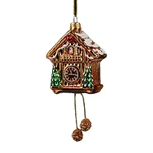 Новогоднее подвесное украшение ErichKrause Decor Часы с кукушкой (стекло) (15см) (65909)