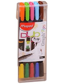 Ручки капиллярные Maped, Graph Peps DUO, 10 цветов 5 штук