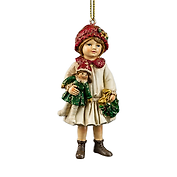 Новогоднее подвесное украшение ErichKrause Decor Девочка с куклой (пластик) (10см) (59012)