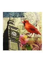 Салфетки бумажные Биг-Бен с цветком (1108241) (набор/20шт.) (Страна Карнавалия) (упаковка)