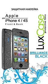 Защитная наклейка для Apple iPhone 4/4S (Front&Back), Brilliace (Black), 111.5х55.5 мм (80242)