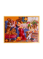 Алмазная мозаика ТМ Рыжий Кот 40х50см с подрамником с полным заполнением (блест.) (33 цв.) ИГРИВЫЕ ЩЕНКИ (Арт. AS4030)