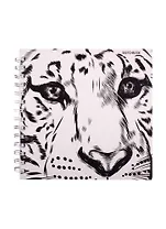 Скетчбук 195*195 80л "Тигр (графика)" белый офсет, 100г/м2, тв.обложка, широкая евроспираль