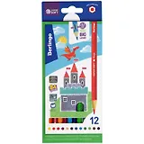 Карандаши цветные Berlingo, "SuperSoft. Замки", 12 цветов