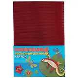 Набор цветного гофрированного фольгированного картона, 4 листа, 4 цвета, А4