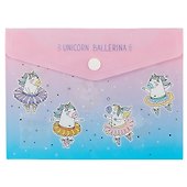 Папка -конверт «Unicorn ballerina» А6 на кнопке - 0