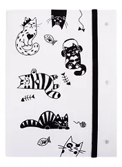 Папка для чертежей и рисунков А5 "Коты" пластик, с 20 ПВХ фай