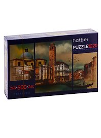 Пазл HATBER Premium 260+500+260 элементов TRIPTYCH 3 картинки в 1 коробке-Прогулки по Европе