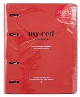 Тетрадь 120л кл. "Color", красный, на кольцах, шелкография, обл. кож.зам