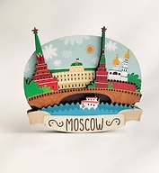 Магнит 3D из дерева Кремлевский дворец (Москва) (3D029)