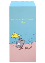 Конверт для денег "Кот на море" 5шт/упак