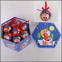 Набор из 7-и новогодних украшений "Шар" (7см) (554587) (Ремеко РС)