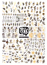 Слайдеры для ногтей А5 (Геометрия золото), фольга