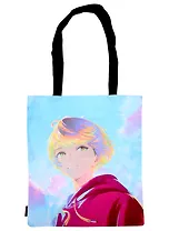 Сумка-шоппер Аниме Синтонимы Персонаж на фоне неба (цветной) (Медина Мирай) (текстиль) (40х32)