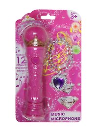Музыкальный микрофон со свет. и звук. с аксесс. (1015) (Q994-H05033) (190817) (в ассорт.) (3+) (блистер) (в кор. 2х96шт)