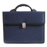 Портфель деловой "Выборг" 350*260, синий, ткань, 2отд., металл.замок, Канцбург