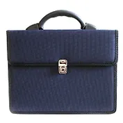 Портфель деловой "Выборг" 350*260, синий, ткань, 2отд., металл.замок, Канцбург