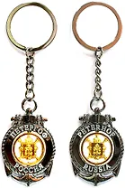 Брелок-якорь-кан (мет.вставка-фигурн (цвет золото) Петергоф. Орел. цвет черный жемчуг