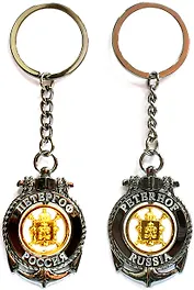 Брелок-якорь-кан (мет.вставка-фигурн (цвет золото) Петергоф. Орел. цвет черный жемчуг