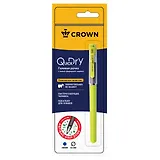 Ручка гелевая синяя "Quick Dry" с быстросохнущими чернилами и антибактериальным грипом, блистер, Crown