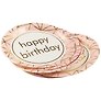 Набор бумажных тарелок Happy birthday на розовом фоне (18 см) (6 шт) (12-01582-G2)
