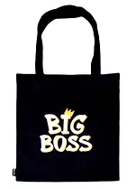 Сумка-шоппер Big Boss с короной, черная (текстиль) (40х32) (СК2021-73)