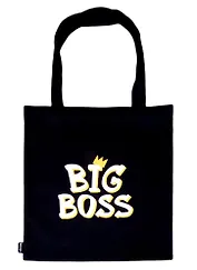 Сумка-шоппер Big Boss с короной, черная (текстиль) (40х32) (СК2021-73)