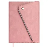 Ежедневник недат. А5 160л "Шеврет делавэ" розовый, кожзам, тв.переплет, блинтовое тиснение, декор.кнопка, декор.молния, магнит.клапан, петля для ручки, офсет, ляссе