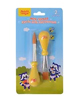 Кисти 02шт детские "Моя первая кисть", синтетика, эрогномичные ручки, европодвес, Мульти-Пульти