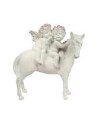Фигурка Ангелы в венках на лошади коллекция Amore (18 см) (390-762)