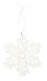 Новогоднее подвесное украшение Снежинка перламутровая (пластик) (ПВХ бокс) (12х12) (12-09229-2-N21)