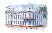 Открытка Ярославль акварель "Дом Донцовых-Лопатиных"