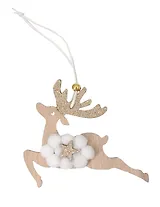 Новогоднее подвесное украшение Олень (дерево, ПВХ) (13х11,5) (92170)