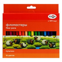 Фломастеры «Мультики» ГАММА, 18 цветов