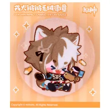 Значок Genshin Impact Chibi Character Cloth Badge Canine Warrior Gorou
