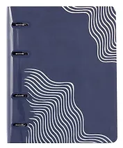 Тетрадь 120л кл. "FOLGA. 7" на кольцах, смен.блок, обл. кож.зам, тиснение серебр.фольгой