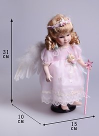 Кукла фарфоровая с мягконабивным туловищем Ангелочек Лиза (31см) (485-024)