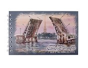 Блокнот А6 60л "СПб Дворцовый мост. акварель" спираль