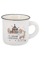 Кружка маленькая белая Дмитриевская башня,олень (фарфор) (75мл) (Нижний Новгород) (065-9-M-76-W)