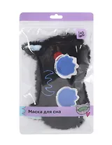 Маска для сна Котик Аниме плачет (черная) (плюш) (пакет) (12-37395-202509-NI-11) (Lafilaf)