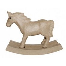Фигурка из папье-маше объемная мал. Лошадка/качалка (SA144) (22х6х15,5см)
