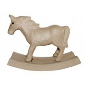 Фигурка из папье-маше объемная мал. Лошадка/качалка (SA144) (22х6х15,5см)